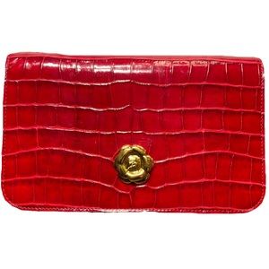 OSCAR DE LA RENTA Crocodile Animal Print Wallet
